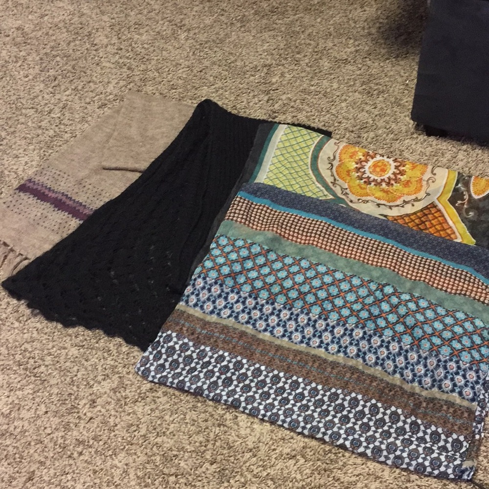 Two summer and two winter scarves